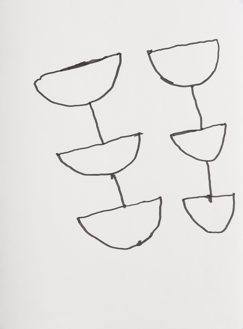 Zeichnung, o.T., 2019, 24x18 cm, Filzstift auf Papier